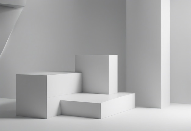 Podium geometrico con sfondo minimalista piatto