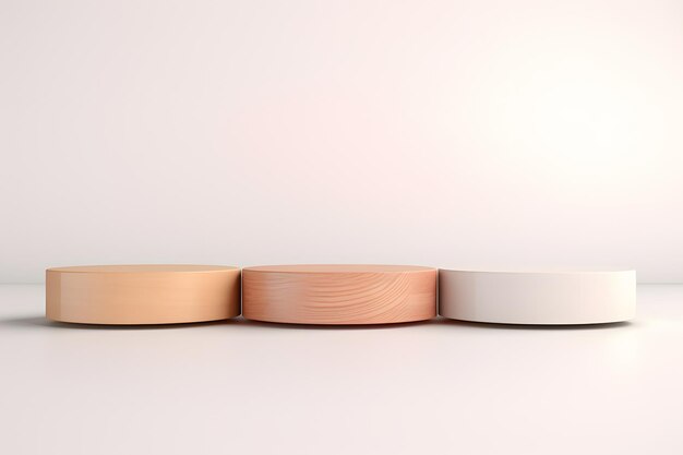 Podium in legno 3D forma quadrata sfondo bianco modello di esposizione esposizione di prodotti cosmetici