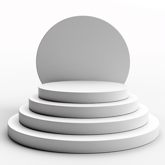 Podium rotondo bianco 3D su sfondo bianco EPS10