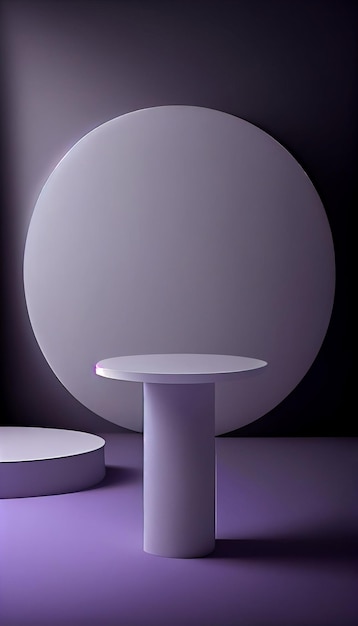 PodiumTable 3D render sfondo per la sovrapposizione di prodotti Colori al neon AI generativa