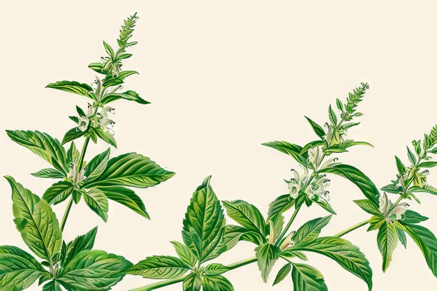 Pogostemon Pachouli Cablin Pianta di profumo medicinale Pachouli Disegno