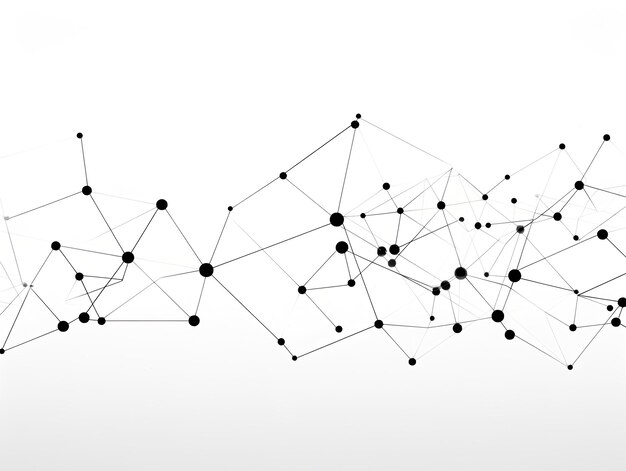 Poligono astratto che collega punti e linee tecnologia sfondo bianco immagine generata dall'AI