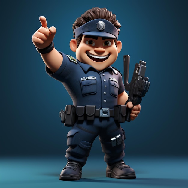 Polizia in azione rendering 3D