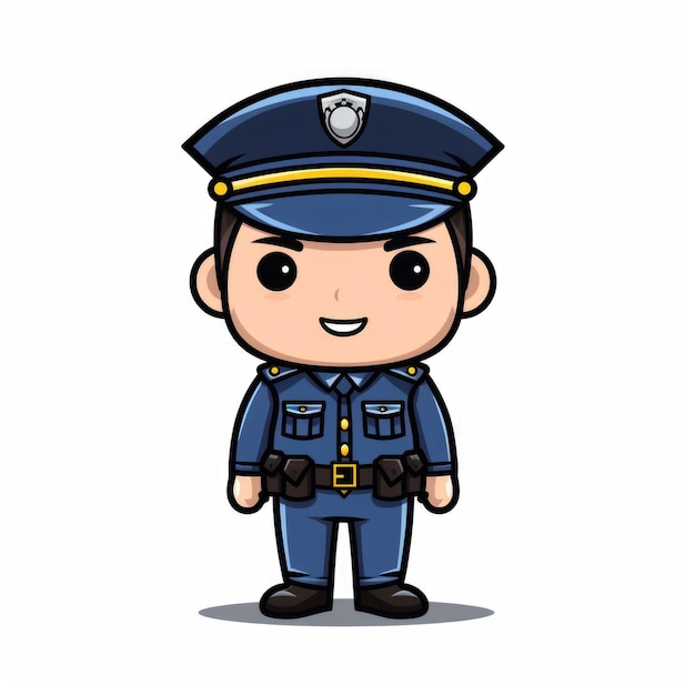 Poliziotto personaggio di cartone animato isolato