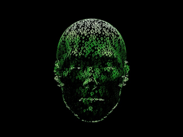 Polkadot Crypto Face Head Cyborg Abstract Furistic Hologram Technology Rendering 3D