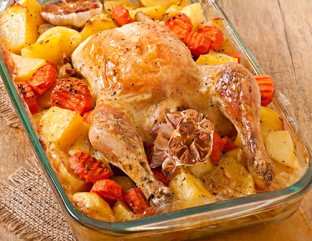 Pollo al forno con patate