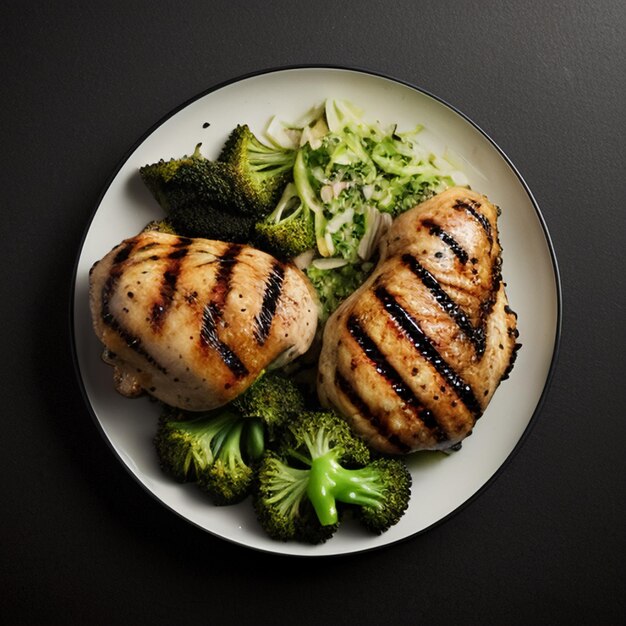 Pollo alla griglia con broccoli