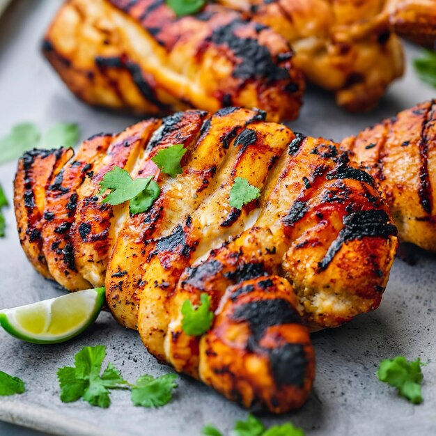 Pollo alla griglia huli huli hawaiano da vicino