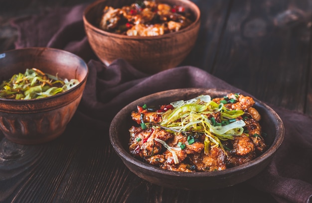 Pollo asiatico in salsa agrodolce