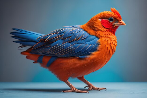 Pollo colorato su uno sfondo a colori solidi foto studio ai generative