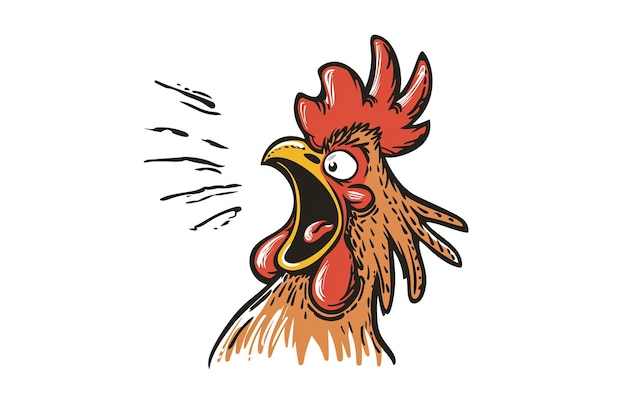 pollo con la bocca aperta
