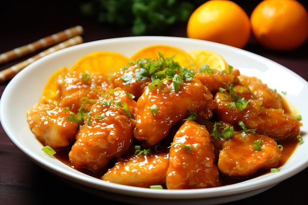 Pollo di zenzero arancione Cibo cinese