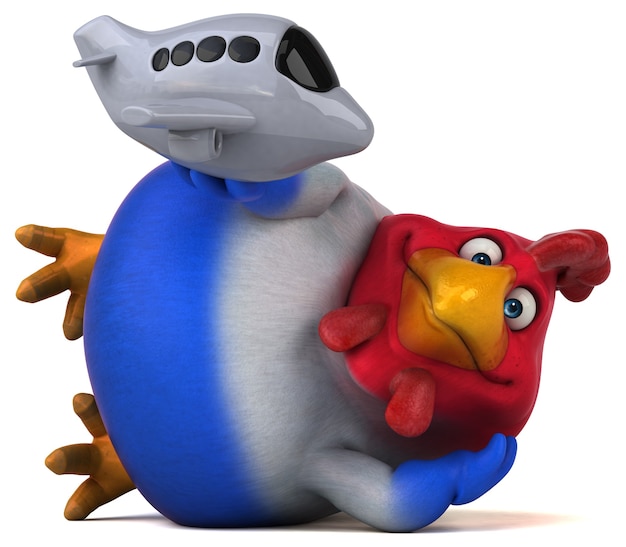 Pollo divertente - Illustrazione 3D