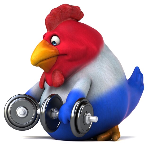 Pollo divertente - Illustrazione 3D