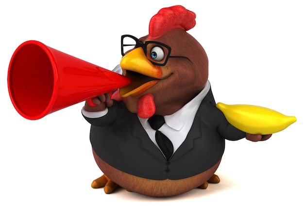 Pollo divertente - Illustrazione 3D