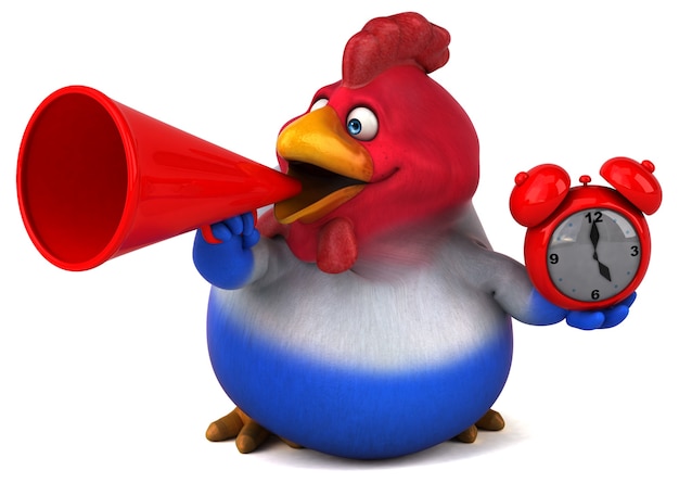 Pollo divertente - Illustrazione 3D