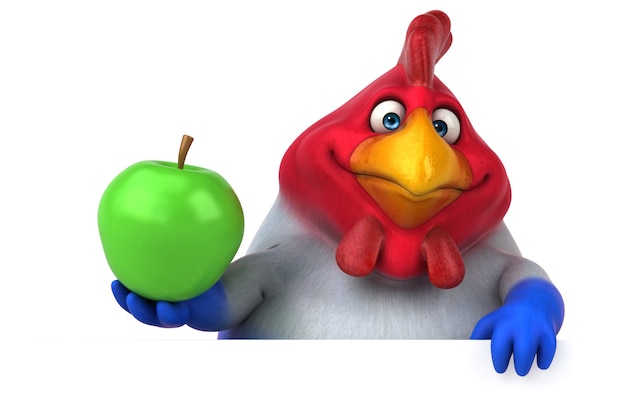 Pollo divertente - Illustrazione 3D