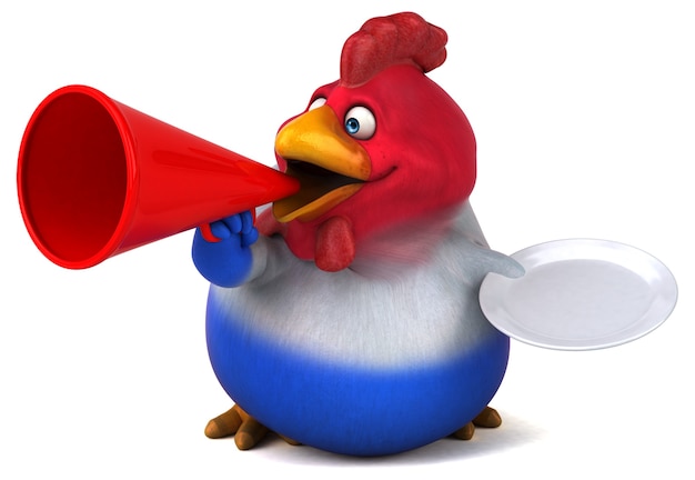 Pollo divertente - Illustrazione 3D