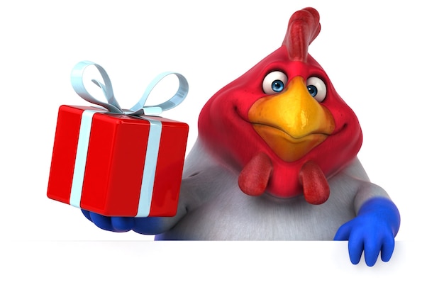 Pollo divertente - Illustrazione 3D