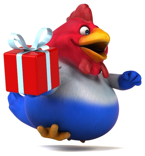 Pollo divertente - Illustrazione 3D