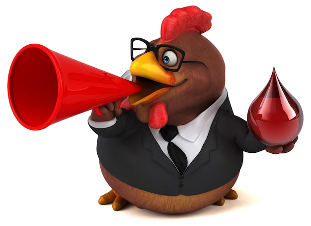 Pollo divertente - Illustrazione 3D