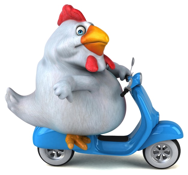 Pollo divertente - Illustrazione 3D