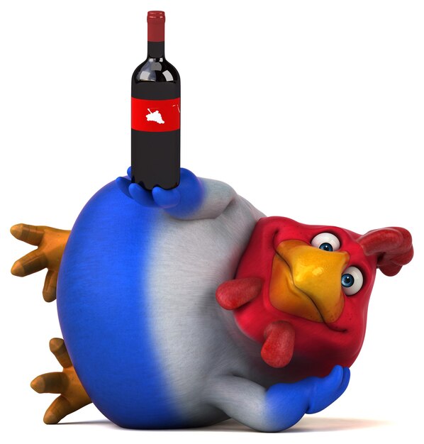 Pollo divertente - Illustrazione 3D