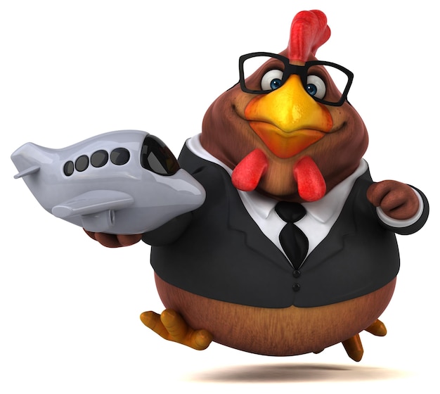 Pollo divertente - illustrazione 3D