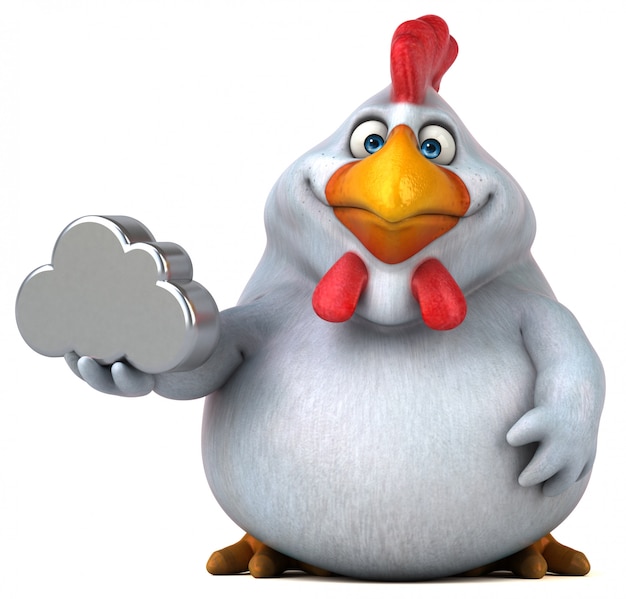 Pollo divertente - illustrazione 3D