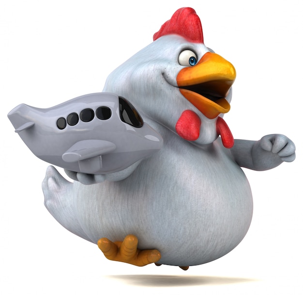 Pollo divertente - illustrazione 3D