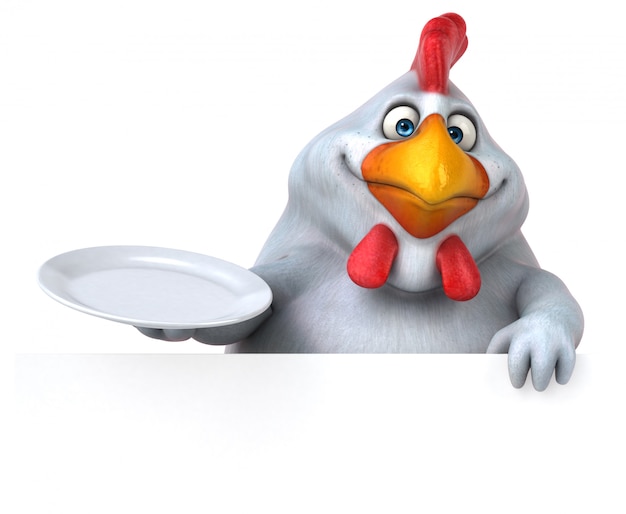 Pollo divertente - illustrazione 3D