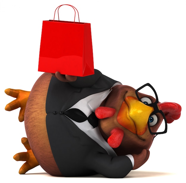 Pollo divertente - illustrazione 3D