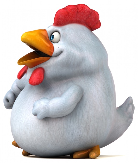 Pollo divertente - illustrazione 3D