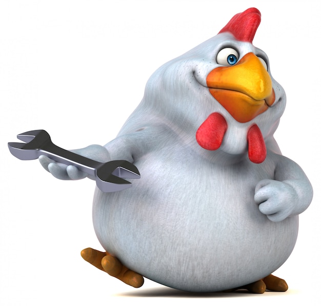 Pollo divertente - illustrazione 3D