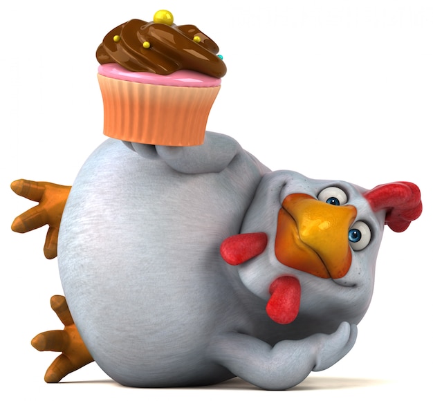 Pollo divertente - illustrazione 3D