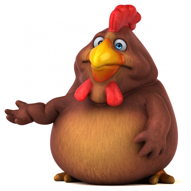 Pollo divertente - illustrazione 3D