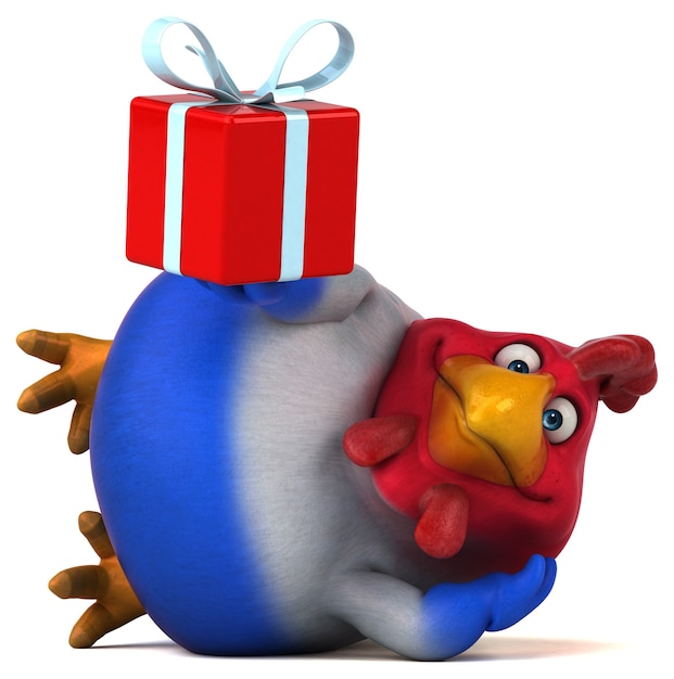 Pollo divertente - Illustrazione 3D