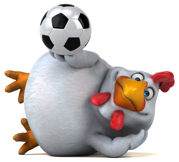 Pollo divertente - Illustrazione 3D