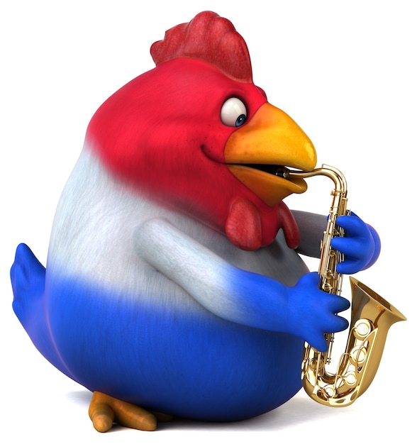 Pollo divertente - Illustrazione 3D