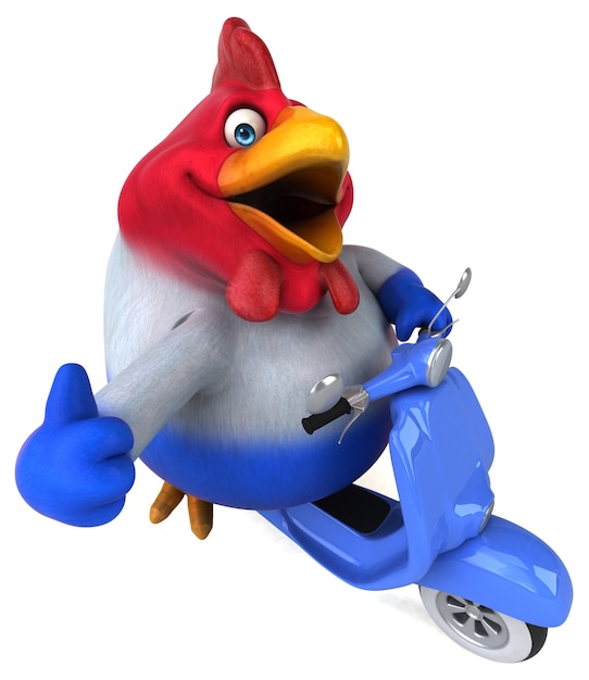 Pollo divertente - Illustrazione 3D