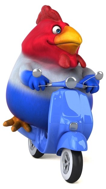 Pollo divertente - Illustrazione 3D