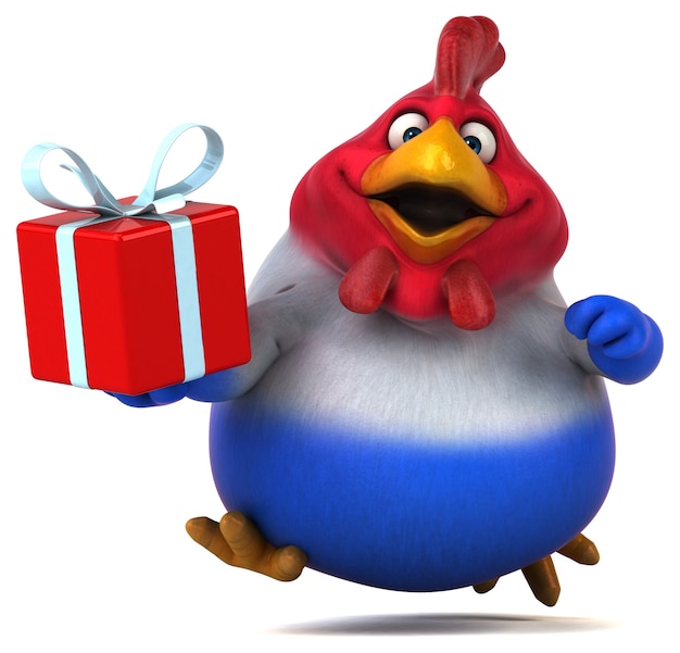 Pollo divertente - Illustrazione 3D