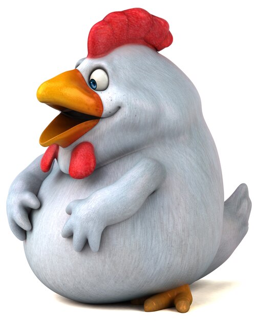 Pollo divertente - Illustrazione 3D