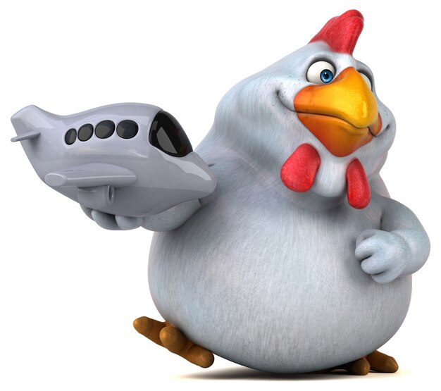 Pollo divertente - Illustrazione 3D