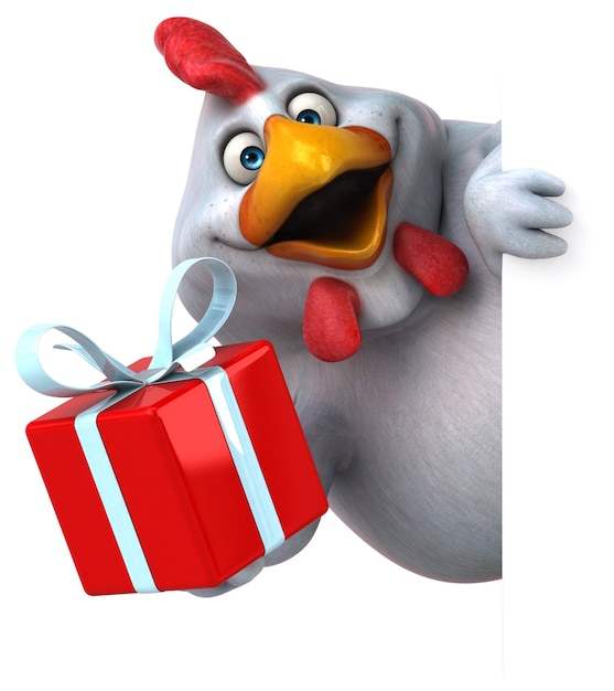 Pollo divertente - Illustrazione 3D
