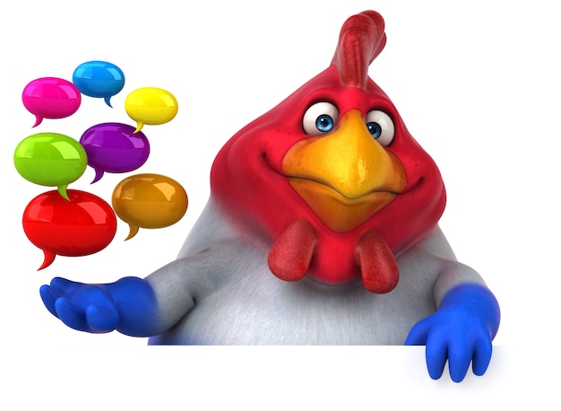 Pollo divertente - Illustrazione 3D