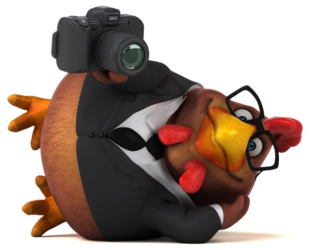 Pollo divertente - Illustrazione 3D