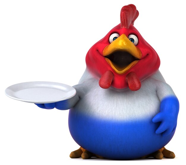 Pollo divertente - Illustrazione 3D