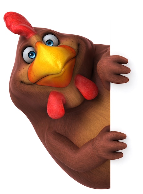 Pollo divertente - Illustrazione 3D