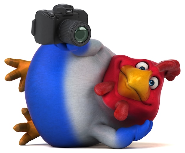 Pollo divertente - Illustrazione 3D